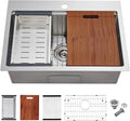 POPFLY 25 Inch Drop In Kitchen Sink, 25×18 Drop In Workstation Sink 18-Gauge by POPFLY