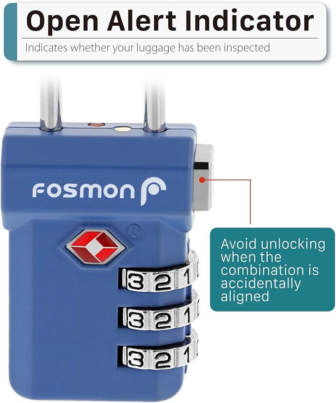 Fosmon TSA Approved Pink Locks for Luggage, Cute Suitcase Lock - Image 8