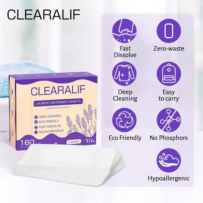 CLEARALIF Laundry Detergent Sheets, Apartments, Laundry Detergent Strips Eco - Image 5