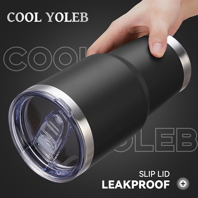 30 oz Tumbler with Lid Stainless Steel Tumblers Vacuum Insulated Cup Reusable Powder Coated Travel Mug Double Wall Leak Proof Portable Cups Keep Cold Drinks for 12 Hours, Black, 1 Pack - Image 2