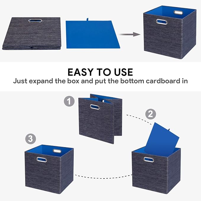 Posprica Storage Cubes, 11×11 Foldable Storage Bins, Thick and Heavy duty - Image 2