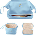 Daughter Birthday Gifts, Initial Makeup Bag, Personalized Double Layer Cosmetic by Vogewood