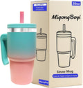 2PCS 20-OZ Insulated Water Bottle,Insulated Stainless Steel Tumbler,Reusable Cold Drink Thermos,BPA-Free, Double-Wall Stainless Steel Water Bottle (Pink Blue Gradients, 20, Fluid Ounces) by Unknown