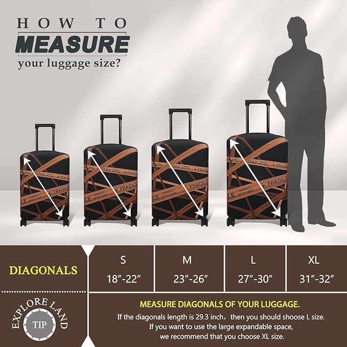 Explore Land Travel Luggage Cover Suitcase Protector Fits 27-30 Inch Case - Image 5
