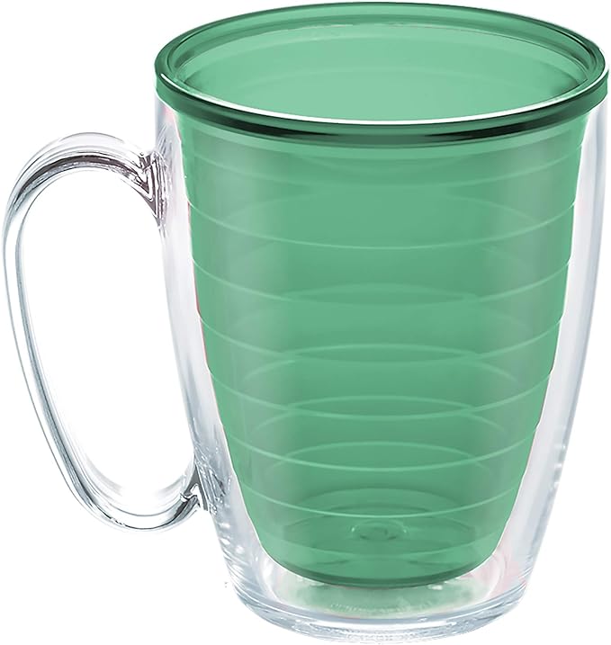 Tervis Clear & Colorful Tabletop Made in USA Double Walled Insulated Tumbler Travel Cup Keeps Drinks Cold & Hot, 16oz Mug, Mangrove Green by TervisTumblerCompany