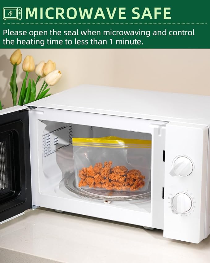 Lerine 18 Pack Reusable Freezer Bags Dishwasher Microwave Safe, Stand Up BPA - Image 6