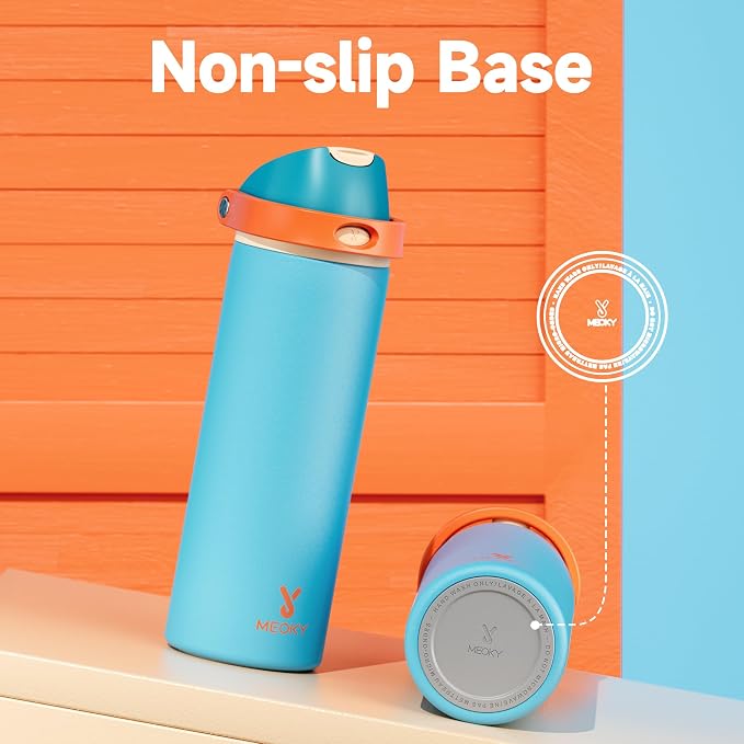 24 oz Insulated Water Bottle for Men: Meoky Stainless Steel Water Bottle with Straw and Spout Lid - Leak Proof, Cold for 24 Hours, Fits in Car Cup Holder, BPA-Free for Sports Travel, Summer Sweetness - Image 8