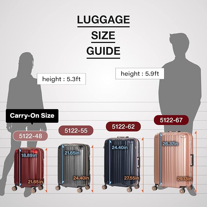LEGEND WALKER Hardside Expandable Zipper Luggage, 5122-55-MC - Image 6