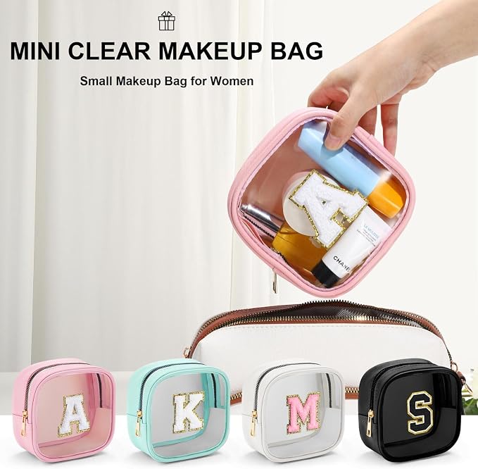 YOOLIFE Small Cosmetic Bag for Purse Mini Makeup Bag for Teacher Cute Clear - Image 7