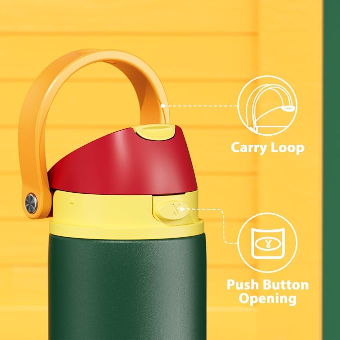 24 oz Insulated Water Bottle with Straw: Meoky Stainless Steel Metal Water Bottle with 2-in-1 Lid - Leak Proof, Cold for 24 Hours, Protective Silicone Base, BPA-Free for Sports Travel Car, Evergreen - Image 5