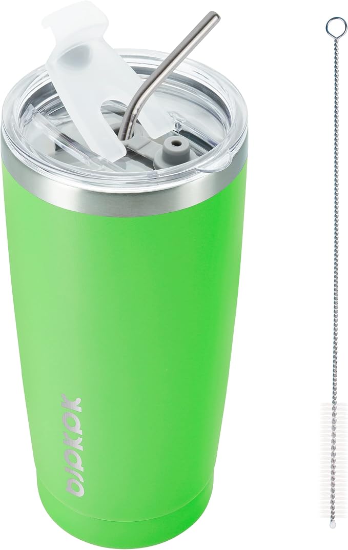 BJPKPK 20oz Tumbler with Lid and Straw Stainless Steel Tumbler Cup Vacuum Insulated Double Wall Travel Coffee Mug,Green by BJPKPK