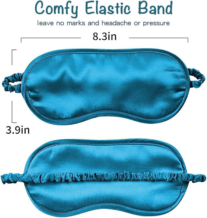 Breathable Silk Sleep Mask Blindfold, Elastic Blackout Eye Cover Headband - Image 6