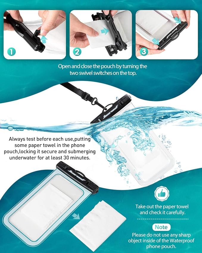Hiearcool Waterproof Phone Pouch, Waterproof Phone Case, IPX8 Cellphone Dry Bag - Image 7