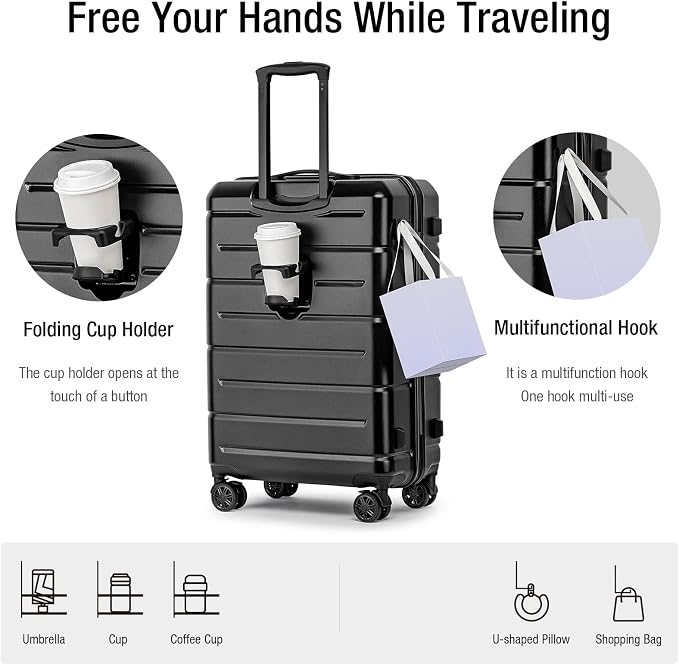 KYME Luggage Sets 2 Piece Hardshell 22"/26" Suitcase - Image 2