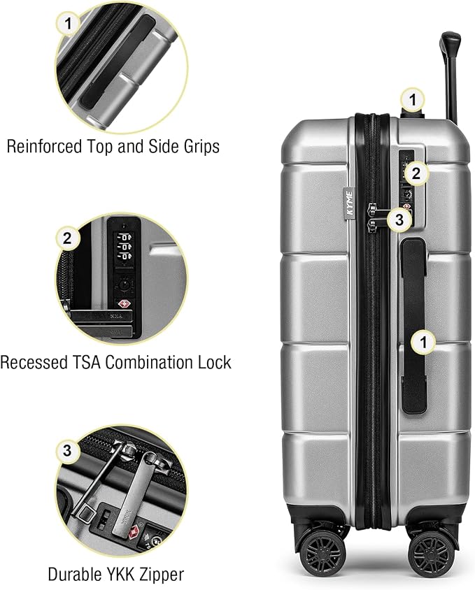 KYME Luggage Sets 2 Piece Hardshell 22"/26" Suitcase - Image 5