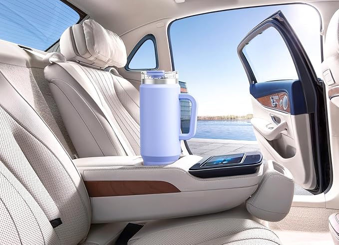 Meoky 40 oz Tumbler with Handle and Straw, Insulated Tumbler with Lid and Straw, Stainless Steel Travel Mug, Keeps Cold for 34 Hours, 100% Leak Proof, Fits in Car Cup Holder (Lilac) - Image 7