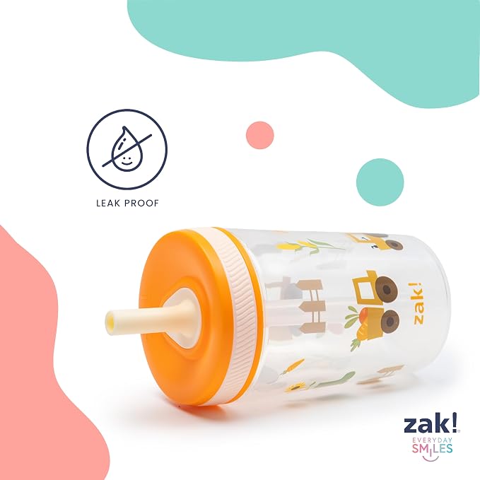 Zak Designs Kelso 15 oz Tumbler Set, (Shells) Leak-Proof Screw-On Lid with Straw Made of Durable Plastic and Silicone, Perfect Cup Bundle for Kids (2pc Set) - Image 4