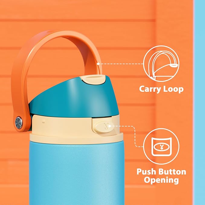 24 oz Insulated Water Bottle for Men: Meoky Stainless Steel Water Bottle with Straw and Spout Lid - Leak Proof, Cold for 24 Hours, Fits in Car Cup Holder, BPA-Free for Sports Travel, Summer Sweetness - Image 5