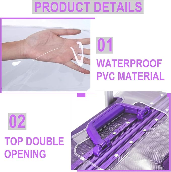 24 Inch Full Clear PVC Suitcase Cover Protectors - Image 2