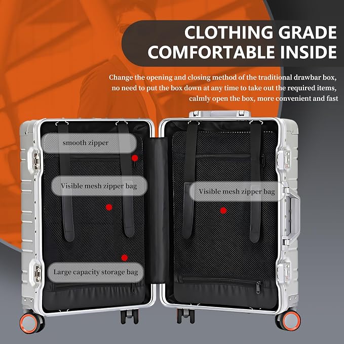 WEICHEN All Aluminum Carry On Luggage 22x14x9 Airline Approved 20 Inch Hard - Image 5