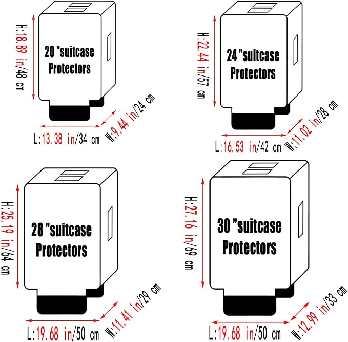 20 Inch Clear PVC Luggage Cover, 0.2mm Thick Lightweight Waterproof, - Image 4