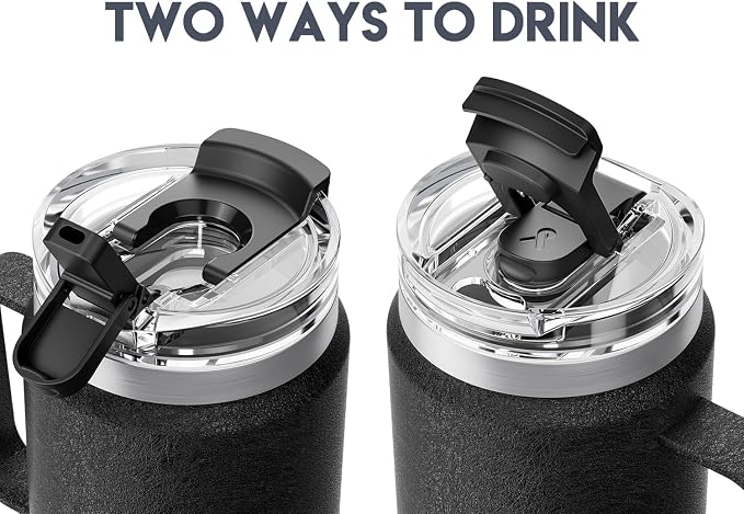 Meoky 32oz Tumbler with Handle, Stainless Steel Travel Mug with 2-in-1 Straw and Sip Lid, Vacuum Insulated Coffee Mug, 100% Leak Proof, Keeps Cold for 24 Hours or Hot for 8 Hours (Night) - Image 4