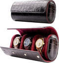 MR.OKAY 3 Watch Travel Case-Classic Leather Watch Case by MR.OKAY