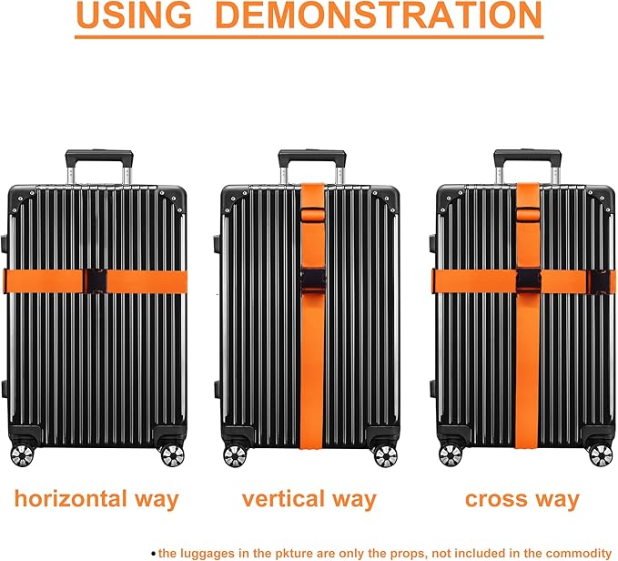 Luggage Straps for Suitcases TSA Approved Travel Belt 8 Pack by Chelmon - Image 5
