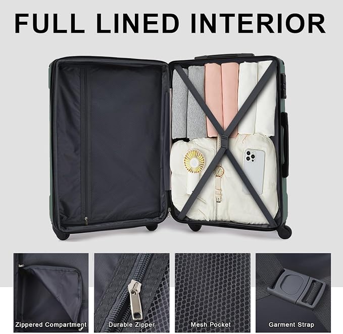 Merax 20 Inch Carry On Luggage Airline Approved, Hardshell ABS Suitcase - Image 5