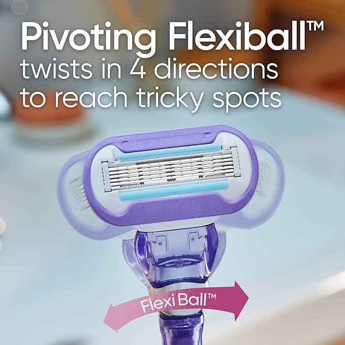 Gillette Venus Deluxe Smooth Swirl Women's Razor Handle + 4 Blade Refills - Image 6