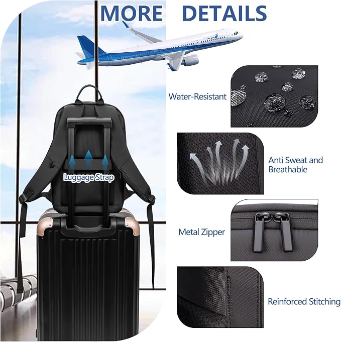 Business Backpack for Men Lightweight Commute Laptop Backpack Anti-Theft Water - Image 5