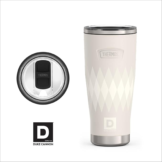 THERMOS, Stainless Steel Tumbler with Slide Lock, 18 Ounce, Argyle - Image 2