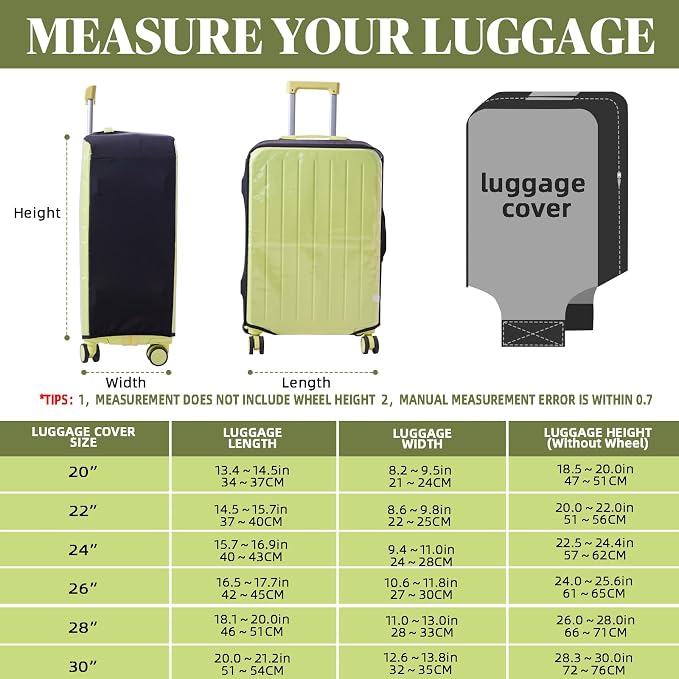 Clear Luggage Cover Protectors For Suitcases, Elastic Transparent waterproof - Image 6