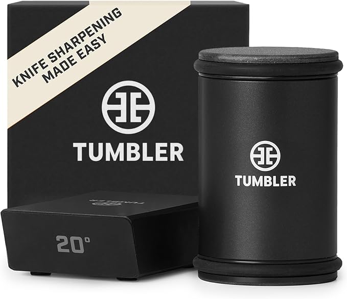 TUMBLER Pro Rolling Knife Sharpener™ - Knife Sharpening Made Easy - Ultimate Gift for Father's Day - Kit with Removable Disc System - 4-Layer Diamond Sharpening Disc & EdgeBoost Ceramic Disc (Black) by TUMBLER
