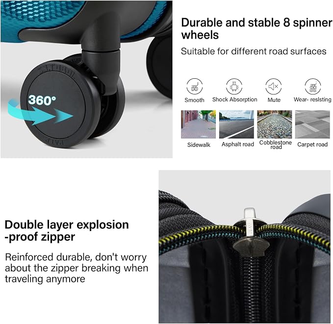 Hanke Expandable Hard Shell Luggage Sets 2 piece Carry on Luggage - Image 5
