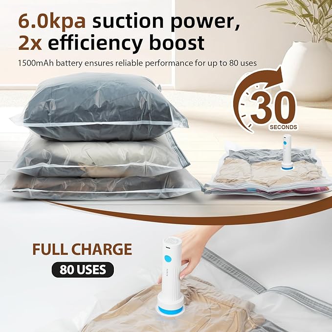 12 Pack Vacuum Storage Bags, Space Saver Bags - Image 3