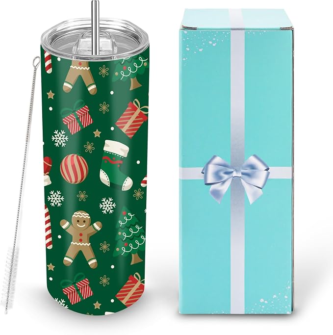 D·S 1 Pack Sublimation Tumblers 20 oz Skinny Straight Flat Bottom Blank Tumbler Cups with Individual Gift Boxed for Heat Transfer DIY Craft by D%C2%B7STUMBLER