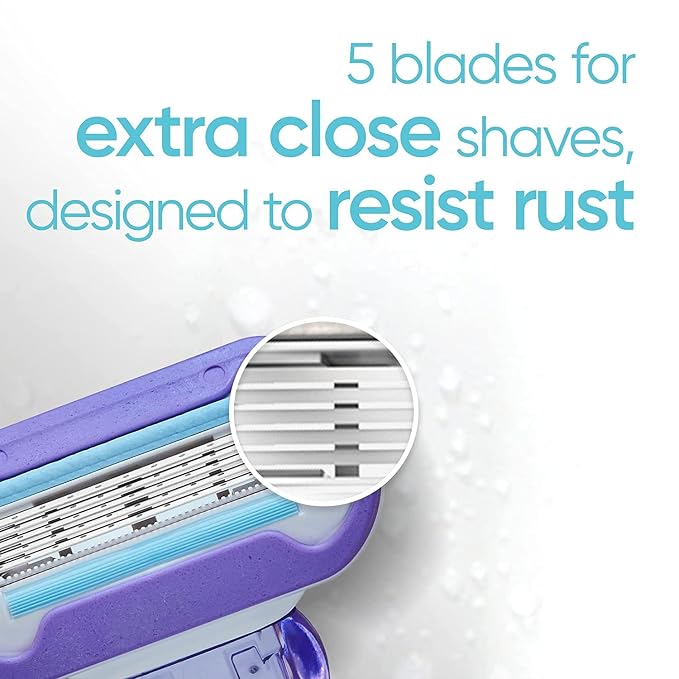 Gillette Venus Deluxe Smooth Swirl Women's Razor Handle + 4 Blade Refills - Image 4