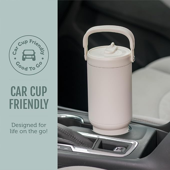 Ello Oasis Go+ 26oz Tumbler with Top Handle and Retracting Straw | Reusable Insulated Stainless Steel Cup, 100% Leakproof Water Bottle, 24 Hours Cold, Cup Holder Friendly For Travel | Alligator - Image 4