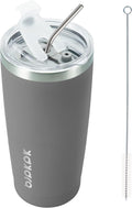 BJPKPK 20 oz Insulated Tumbler With Lid And Straw Stainless Steel Tumblers Coffee Mug Thermal Cup For Women And Men,Gray by BJPKPK
