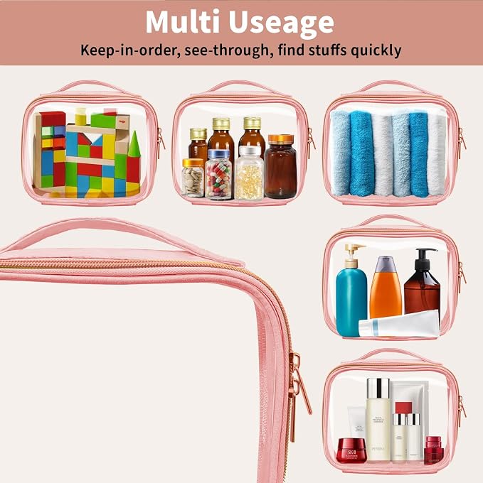 TSA Approved Travel Toiletry Bag, 4 Pack Clear Makeup Bags - Image 4