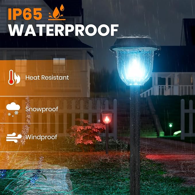 AOSEA 4 Pack Solar Pathway Lights Outdoor Waterproof - Image 6
