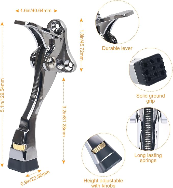 2 Packs Heavy Duty Kickdown Door Stopper, One Touch Adjustable Kickdown Door - Image 6
