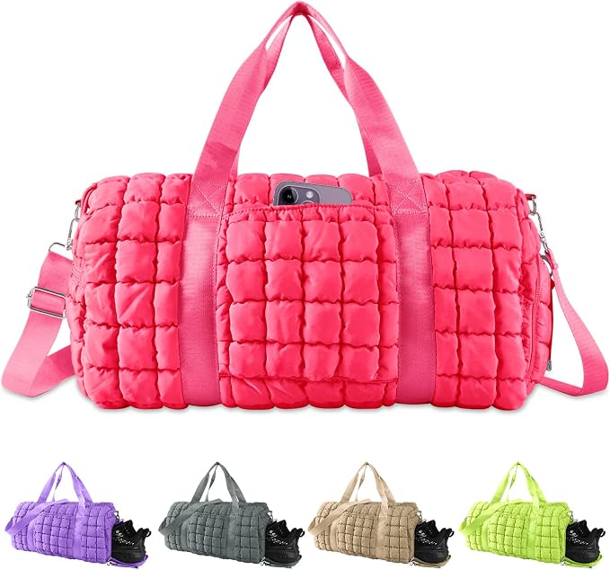 Quilted Travel Duffle Bag Gym Bag by XSUIOY