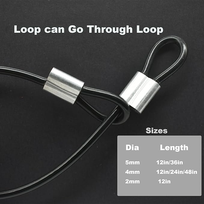 5 Pcs 4mm Wire 24 inch Vinyl Coated Stainless Steel Cable - Image 2