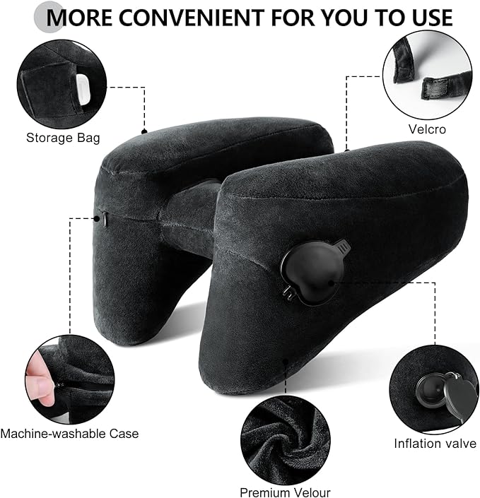 Sunany Neck Pillow for Travel Inflatable Airplane Pillow Comfortably Supports - Image 3