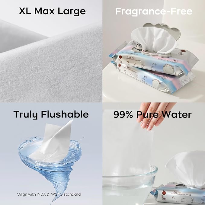 Bc Babycare Flushable Wipes, Hypoallergenic - Image 4