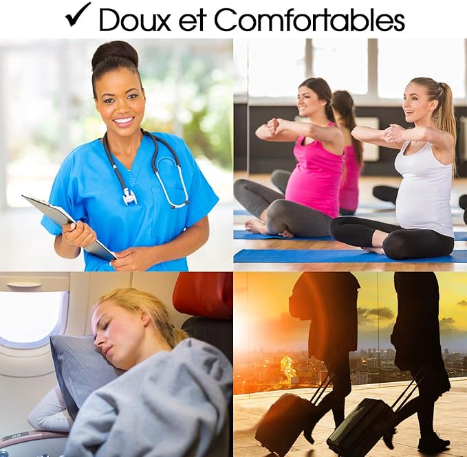 Cotton Compression Socks for Women & Men. 15-20 mmHg Support Knee-High Charcoal - Image 5
