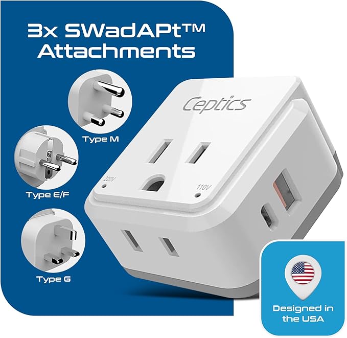 Ceptics South Africa Power Adapter Travel Set - 20W PD & QC - Image 8