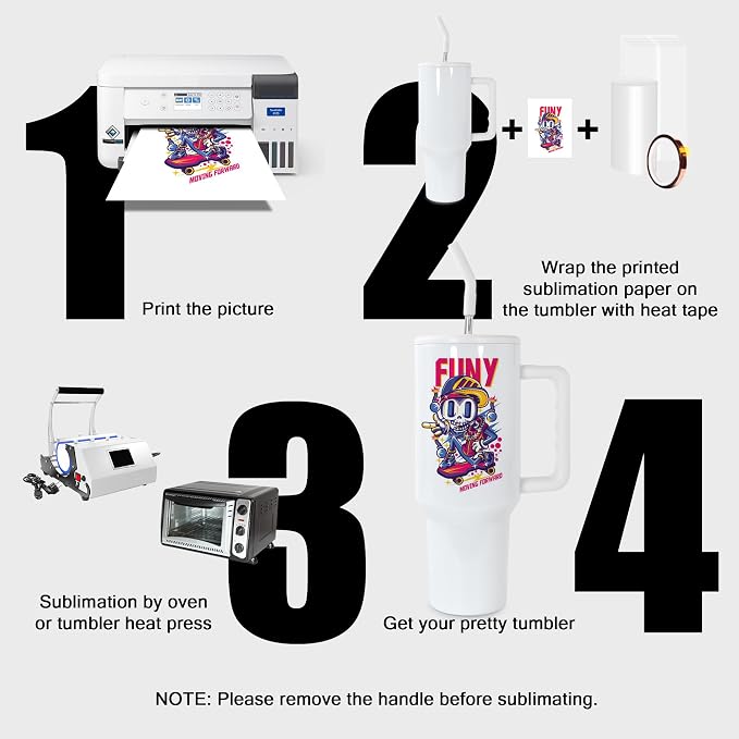 sweet grain 40 oz Sublimation Tumbler with Handle and Straw(20 Pack) Stainless Steel Double Wall Vacuum Insulated Travel Mug Cup Tumblers Bulk Sublimation Blank - White - Image 6
